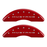 15-17 Ford Mustang MGP 10204SM32RD 4 Caliper Covers Engraved Front 2015/Mustang Engraved Rear 2015/3.7 Red Finish Silver Character